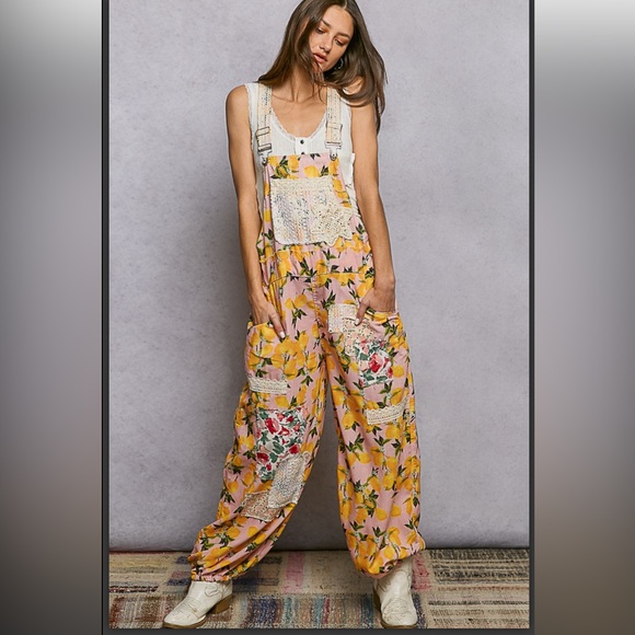 POL Pants - 244 🌻POL floral jogger style overalls